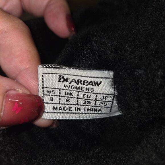 Bearpaw Emma Black Short Sherpa Lined Winter Boots Size 8 - Picture 7 of 9